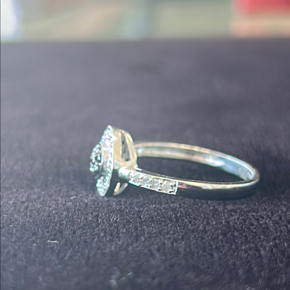 Silver Solitaire Ring With Gemstone - image 2